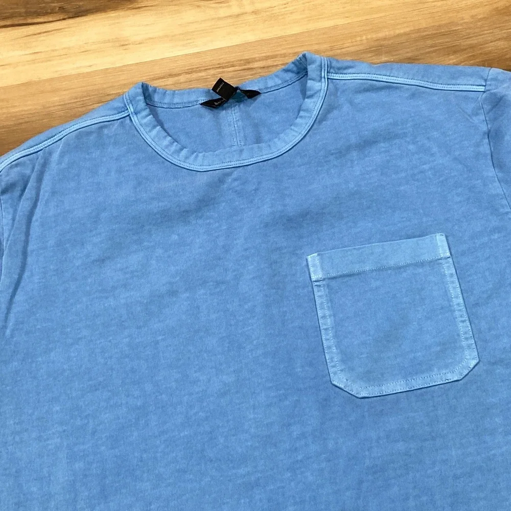 Banana Republic Pocket T-Shirt Mens Large Heritage Cotton Crewneck Blue Classic